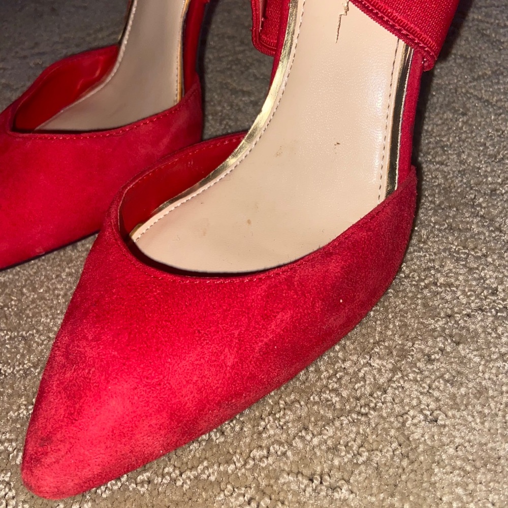 Jessica Simpson Red Elastic Strap Heels size 8.5 - Picture 2 of 10